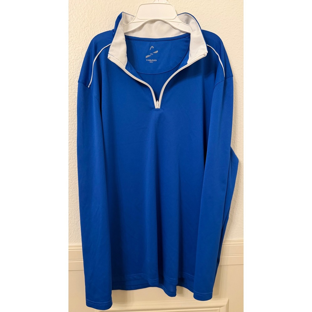 Head Golf Mens XXL Royal Blue Quarter Zip Pullover Long Sleeve Performance Top